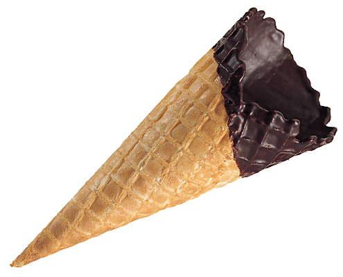 Dipped waffle cone