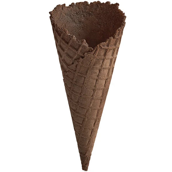 Brown waffle cone on a white background